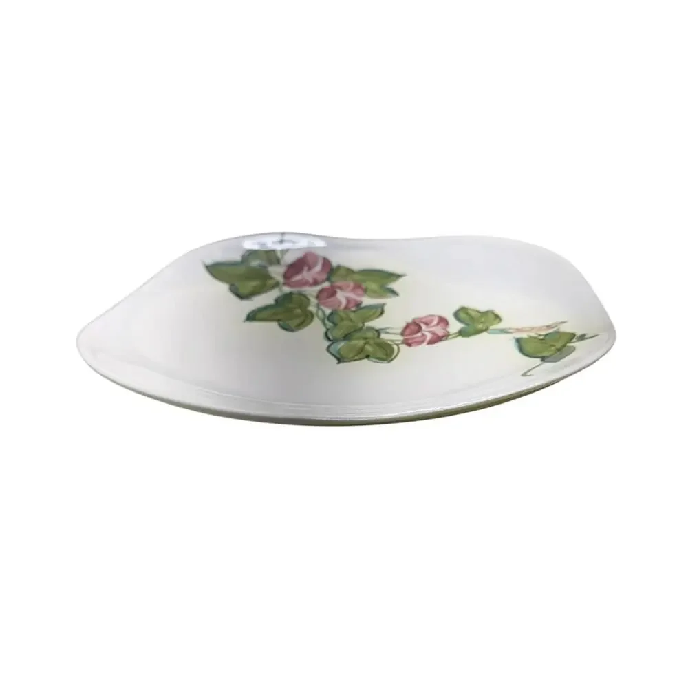 VTG Red Wing Pottery Pink Morning Glory 10.5 in Soft Square Asymmetrical Plate